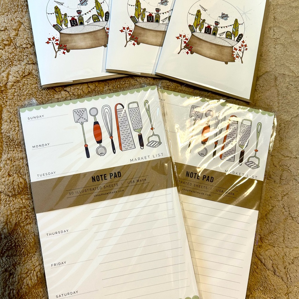 Notepads and Cards with Kitchen Theme